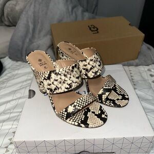 Snake Print Sandals Heels